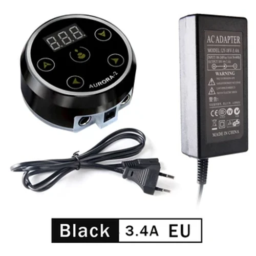 AURORA 2 – alimentation électrique pour Machine à tatouer, stylo de tatouage, Mini écran LCD avec adaptateur ue/US pour pistolet à bobine et rotatif