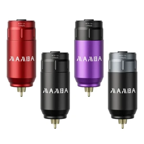 MAMBA Mini simsiz tatu güýji üpjünçiligi RCA interfeýsi 1200mAh Rotary tatu ruçkalary üçin göçme çalt zarýad beriji tatu güýji üpjünçiligi