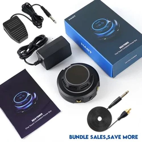 Cột buồm Hình Xăm OLED Trắng Màn Hình Hiển Thị Nguồn Điện Bộ Mini Bàn Đạp Chân Kẹp Dây Phụ Kiện Nguồn Điện Hình Xăm