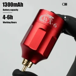 Mini alimentation électrique sans fil pour tatouage, WX-6 Profession, Interface RCA/DC, charge rapide, batterie Portable pour Machine à tatouer
