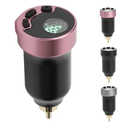 Bộ nguồn hình xăm không dây Màn hình kỹ thuật số LCD Màn hình kỹ thuật số 4‑12V Bộ pin bút xăm 1600mAh có thể điều chỉnh