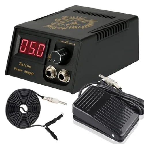 Propesyonal na Tattoo Power Supply Kit na may Tattoo Clip Cord Foot Pedal Switch para sa Tattoo Machine Permanent Makeup Suppply