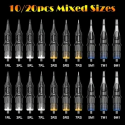 Cartouches de tatouage jetables, 10/20 pièces, tailles mixtes, aiguilles semi-permanentes pour maquillage des sourcils et des lèvres, stylo pour Machine à tatouer