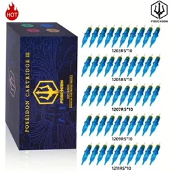 Snáthaidí Cartús Tatú Gairmiúla Measctha POSEIDON Indiúscartha 50PCS Ardchaighdeáin Sábháilteachta Buan Snáthaid Tatú