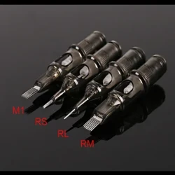 10pcs 0.35MM Vipodozi Vinavyoweza Kutumika vya Semi Permanent Tatoo Cartridge Sindano ya Kalamu ya Nyusi Inayotoa Mashine ya Kalamu ya Tatoo M1 RS RL RM Brown Mpya