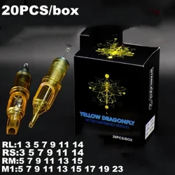 20PCS tetovací jehla s kazetou pro permanentní make-up jehly pro sadu tetovacího strojku Jehla na obočí RL/RS/RM/M1 1/3/5/7/9/11/14RL 3/5RS