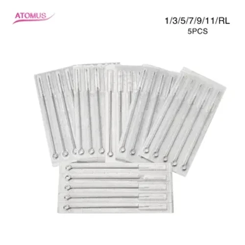 5st Tatuering Supply Assorted Sterilized Tattoo Needles 1/3/5/7/9/11RL Gratis frakt Agujas Microblading Naalden Permanent Makeup