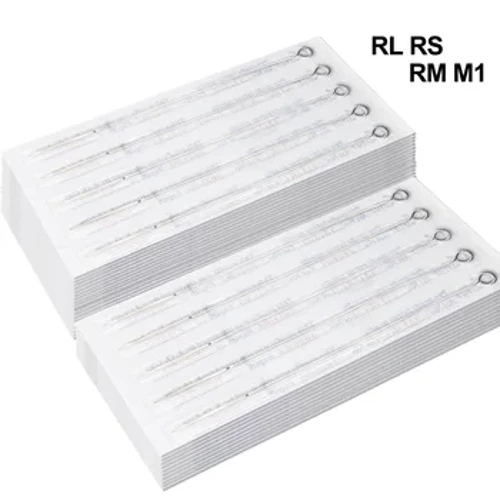 ROMLON TATOO NÕUDED 10PCS Ühendatav steriliseeritud RL RS RM M1 nõelad tätoveerimismasina jaoks mikrobladeerimiseks püsivaks meigi toiteallikaks