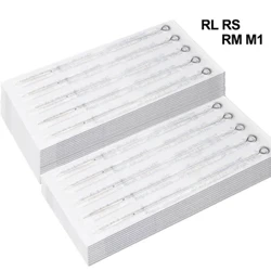 ROMLON tatueringsnålar 10 st engångssteriliserade RL RS RM M1 nålar för tatueringsmaskin Microblading Permanent Makeup Supply