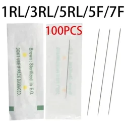 A agulhas de tatuagem profissional esterilizada descartáveis ​​1/3/5/7 RL para Tattoo Machine Pen Machine Kit de maquiagem PMU agulhas 1R