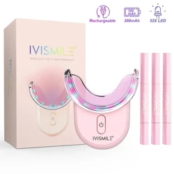 Nha Khoa Không Dây 32 LED Làm Trắng Răng Bộ Chuyên Nghiệp Đá Làm Sạch Răng Tẩy Trắng Hệ Thống Răng Miệng Gel Bộ Tia Đỏ Và Xanh