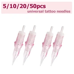 5/10/20/50 st tatueringsnålar rosa standard engångstatueringspatroner med membran runt foder Permanent makeup tatueringsnål