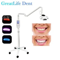 GreatLife 60W 10Led Nha Khoa Màn Hình Hiển Thị Cảm Ứng Máy Làm Trắng Răng 3 Màu Di Chuyển Được Tẩy Trắng Đèn Tầng Có Bánh Xe