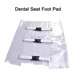 1 pçs dental claro cadeira esteira almofada pé plástico dustproof capa protetor com faixas elásticas odontologia clínica fornecimento