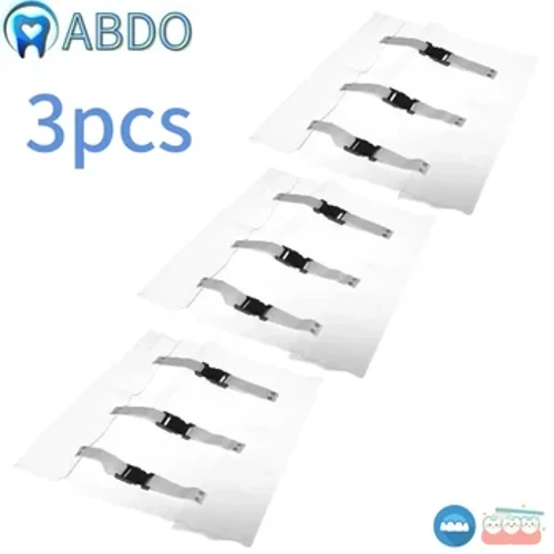 Capa protetora à prova de poeira, plástico transparente, almofada para cadeira dentária, unidade de assento dental com faixas elásticas, fornecimento clínico