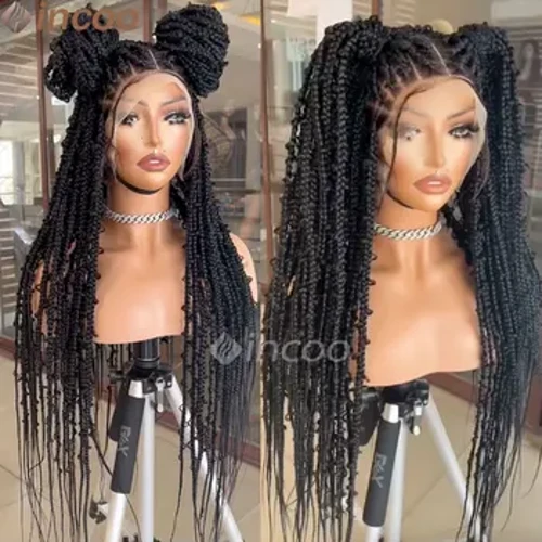 36 Zoll synthetische geflochtene Spitzenperücken Butterfly Braids Spitzenperücke für schwarze Frauen Braid Perücken im Ausverkauf Box Braids Spitzenperücke