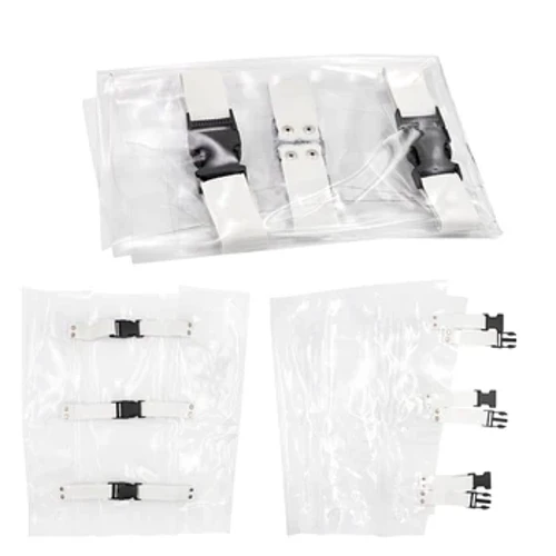 Almofada para cadeira dentária, almofada para pés, unidade de assento transparente de plástico, protetor à prova de poeira com faixas elásticas, fornecimento clínico, 1 peça