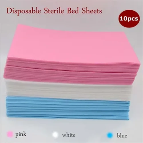 Draps-housses stériles jetables pour maquillage dentaire Permanent, 10 feuilles, couverture pour Table de Massage, chaise faciale, Spa, 80cm x 180cm