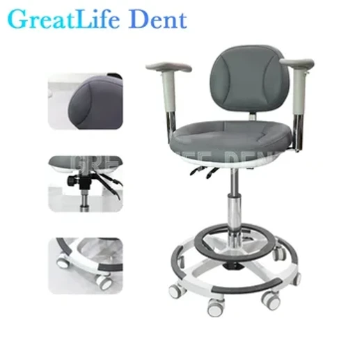 Cóireáil Chuimsitheach GreatLife Dent Pedal Crúibe só Airde Trealamh Saotharlainne Fiaclóireachta Inchoigeartaithe Cathaoirleach Fiaclóra