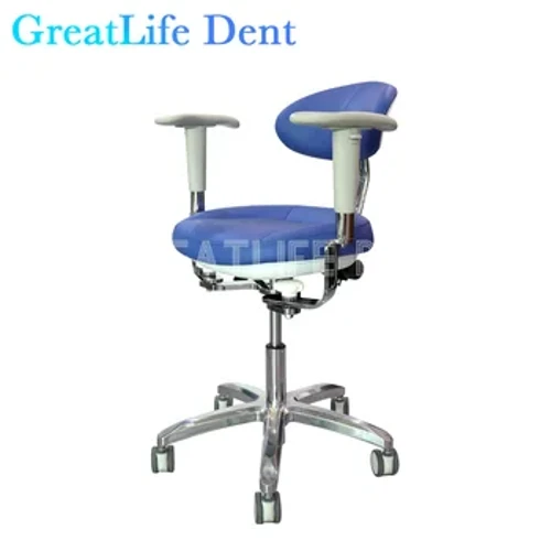 GreatLife Dentaire Médecin Infirmière PU Cuir Accoudoir De Luxe Coloré Hauteur Réglable Siège Tabouret Roue De Levage Pivotant Dentiste chaise
