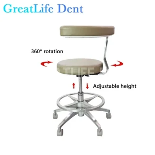 GreatLife Dent hambatabur Hambaarstitool Kirurgilise õe arsti tool 360° pöörlev käetugi PU nahast kõrgus reguleeritav