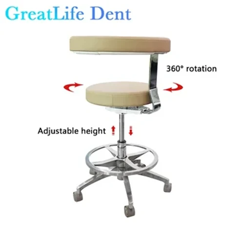 GreatLife Dent B ystafell uwchsain archwiliad deintydd deintyddol meddyg cosmetig ergonomig ultrasonic cadair codi cyfrwy