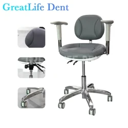 GreatLife Dent Zänndokter Sëtz Oral Dokter Réck Hocker Lifting Bar Rotéierend Schwenkbar Schéinheetssalon Labo Stull Mat Armrest Miwwelen