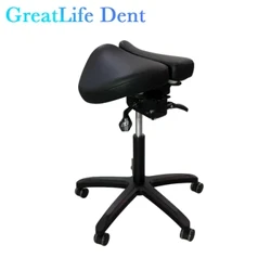 GreatLife Dent Hortz Ergonomikoa Luxuzko Pu Larruzko Jarlekua Altxatzeko Birako Hanka Erregulagarria Gurpil Isil Atzealdea Klinika Aulkia
