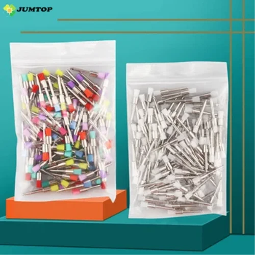 Zänn Prophy Pinsel Poléieren Zänn Verbrauchsmaterial Wegwerf flaach Typ Nylon Zänn Whitening Clean fir Zänn Materail 100PCS