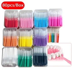 80 Cái/hộp I-loại kéo đẩy bàn chải kẽ răng 0.6-1.5Mm Vệ Sinh Giữa Răng Chăm Sóc Răng Miệng Chỉnh Nha I Shape Răng chỉ nha khoa