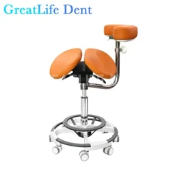GreatLife diş ergonomik güzellik salonu berber dövme PU eyer ayak pedalı kaldırma döner ayarlanabilir sessiz tekerlek doktor koltuğu
