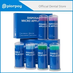 PIORPOY 100Pcs Diş mikro çotga çüýşesi Diş bir gezek ulanylýan mikro çotga ýüz tutýanlar diş çotgasy Diş agyz diş lukmanlary materiallary
