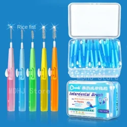30Pcs/Box Zännpick Zänn Interdental Pinsel 0,6-1,5 mm Botzen Tëscht Zänn Oral Care Orthodontesch I Form Zänn Floss