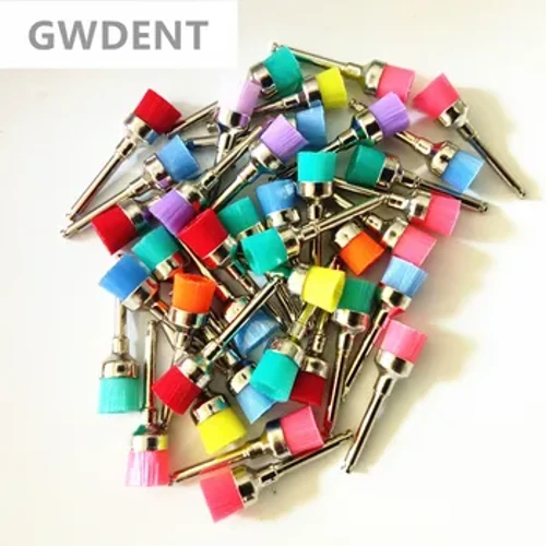 50Pcs Dental Lab Nylon Latch Small Flat Polishing Polisher Prophylaxe Pinselen Wegwerf Zännpflege Pinselkopf