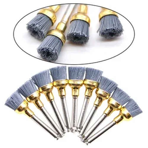 20 Cái/túi Silicon Carbide Bàn Chải Đánh Bóng Cho Nha Khoa Hoặc Nhôm Chốt Bát Răng Dẹt Máy Đánh Bóng Prophy Bàn Chải Cho Contra Góc
