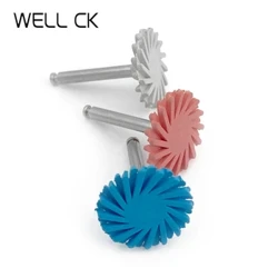 1pc Dental kauchuk jilo kompozit qatronli polishing disk olmos tizimi RA disk 14mm g'ildirak spiral egiluvchan cho'tkasi Burs 3 rang