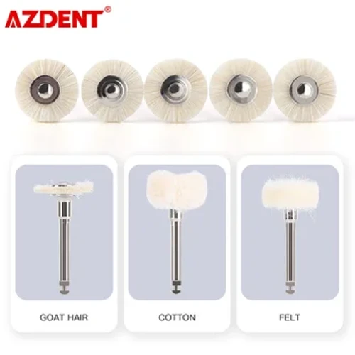 AZDENT 5 pz Dentale Spazzola Per Lucidatura Dentale Ruota RA 2.35mm Lucidatore Per Denti Per Manipolo A Bassa Velocità Strumenti di Odontoiatria