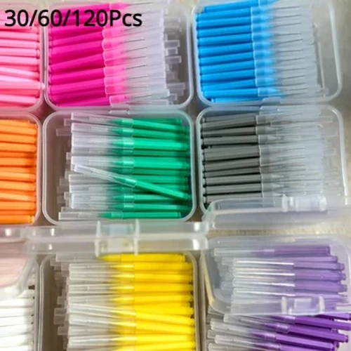30/60/120 Stéck Interdental Pinselen Gesondheetsversuergung Zänn Escova Interdental Cleaners Orthodontesch Zänn Zänn Pinsel Oral Hygiene Tool