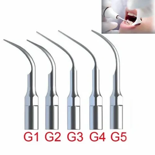 5pcs/Lot Deintyddol Ultrasonic Scaler Awgrymiadau Graddio G1 G2 G3 G4 G5 Awgrymiadau Ffitio Offeryn Deintyddiaeth Handpiece Cnocell EMS
