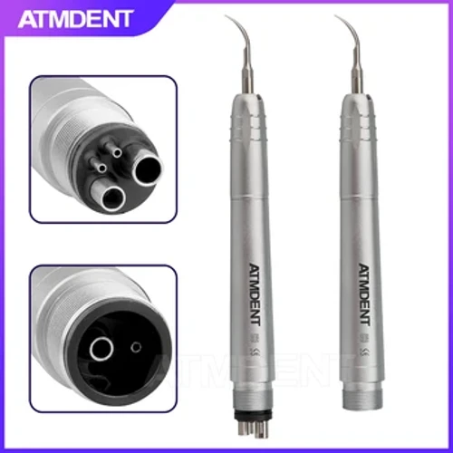 I-Dental Ultrasonic Air Scaler enamathiphu angu-3 Wokukala i-Handpiece Frequency Pneumatic Scaler 2/4 Holes