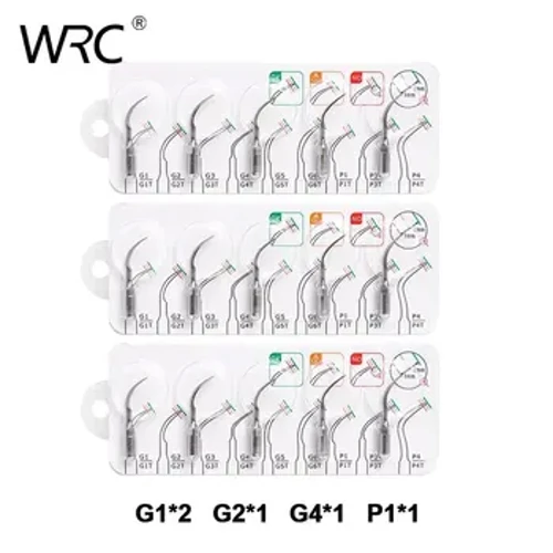 3 Setiau Awgrymiadau Graddiwr Deintyddol Ffitiwch EMS Graddiwr Uwchsonig Awgrym Handpiece G1 G2 G4 P1 Graddio Offer Llawfeddygol Endodontig Cyfnodol