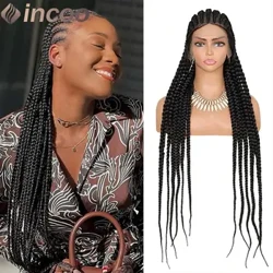 Toàn Ren Đầm Tóc Giả Dành Cho Nữ Màu Đen Jumbo Knotless Hộp Viền Ren Tóc Giả Cornrow Tổng Hợp Tóc Giả Braide Hà Lan Tóc 36 "Tóc Cho Bé