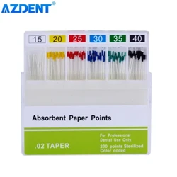 AZDENT Dental Absorberende Papir Points Fugtabsorberende Papir Tips Tilspidsning 0,02 0,04 0,06 F1 F2 F3 Tandklinikker Forbrugsvarer