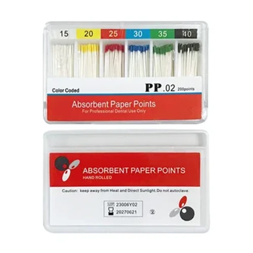 AG Points de papier absorbant dentaire embouts de papier absorbant l'humidité coniques 0.02 0.04 0.06 F1 F2 F3 consommables pour cliniques dentaires