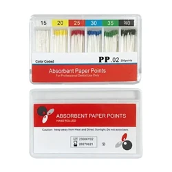 I-AG Dental Absorbent Paper Points Amathiphu Ephepha Lokumunca Umswakama Taper 0.02 0.04 0.06 F1 F2 F3 Izinto Ezisetshenziswayo Zemitholampilo Yamazinyo