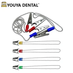 Sciarpa dentale Bavaglino Clip Catena a sfera di metallo Porta tovagliolo in acciaio Materiali di consumo dentali Tovagliolo riutilizzabile autoclavabile