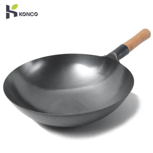 Konco Iron Wok Traditional Hand Hammered Iron Wok, Chinese Cooking Pot Pangkalahatang Gamit para sa Gas at Induction Cooker