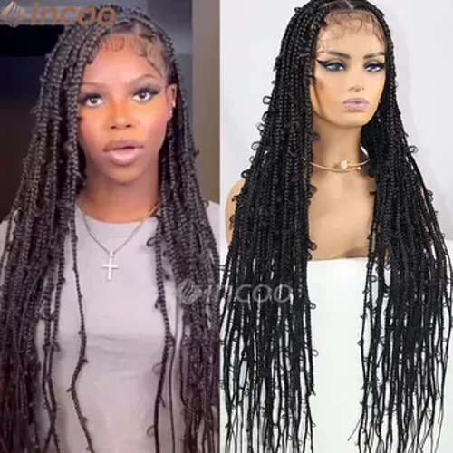 Wig Fa'apipi'i Pepe Fa'akomepiula Butterfly Locs Pusa Knotless Braids Wig Wig Fa'afilifili Fa'asolo atoa ma Laulu Pepe mo Fafine Uuli.