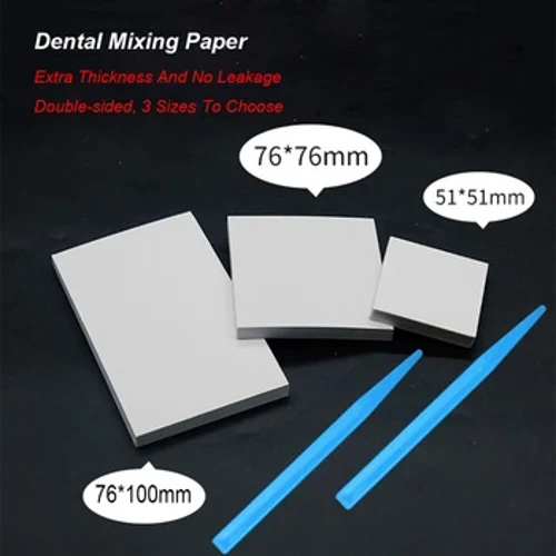 S/M/L Engangs Dental Lab Blandepapir 50 ark Tannlege Sement Pulver Blandet Pad Tannlegeklinikk Spatel Kompositt Forbruksmateriale