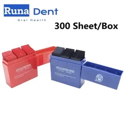 300 coli/cutie Hârtie articulară dentară Hârtie ocluzală Roșu/albastru Instrumente de albire a dinților Consumabile pentru stomatologi 55*18M